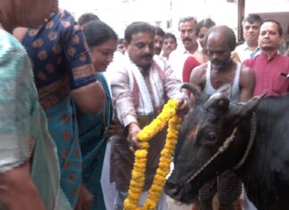 ಬಿಜೆಪಿ ಜಿಲ್ಲಾ ಕಚೇರಿಯಲ್ಲಿ ಗೋಪೂಜೆ,ಲಕ್ಷ್ಮೀ ಪೂಜೆ