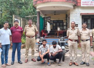 ಮೂಡುಬಿದಿರೆ : ಮೋಟಾರು ಸೈಕಲ್ ಕಳವು ಆರೋಪಿಗಳ ಬ೦ಧನ