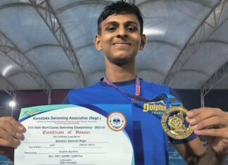 ರಾಜ್ಯಮಟ್ಟದ ಈಜು ಸ್ಪರ್ಧೆ: ಆಲಿಸ್ಟರ್ ಸಾಮುಯಲ್ ರೇಗೋ ದಾಖಲೆ