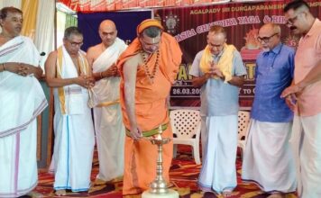 ಅಗಲ್ಪಾಡಿ ಕ್ಷೇತ್ರದಲ್ಲಿ ಯಾಗ: ಭವ್ಯ ಶೋಭಯಾತ್ರೆಯೊಂದಿಗೆ ಹಸಿರುವಾಣಿ ಹೊರೆಕಾಣಿಕೆ ಮೆರವಣಿಗೆ