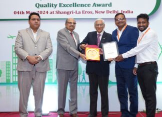 ಮಂಗಳೂರು ಅಂತಾರಾಷ್ಟ್ರೀಯ ವಿಮಾನ ನಿಲ್ದಾಣಕ್ಕೆ ಅಪೆಕ್ಸ್ ಇಂಡಿಯಾ ಒಎಚ್ಎಸ್ ಪ್ಲಾಟಿನಂ ಪ್ರಶಸ್ತಿ