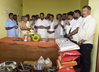 ಶರವು ಶ್ರೀ ಮಹಾಗಣಪತಿ ದೇವಸ್ಥಾನ: ಕಾಪು ಶ್ರೀ ಹೊಸಮಾರಿಗುಡಿ ದೇವಸ್ಥಾನದ ಹೊರಕಾಣಿಕೆ ಸಂಗ್ರಹಣಾ ಕಚೇರಿ ಉದ್ಘಾಟನೆ