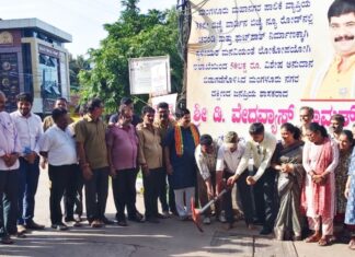 ಬಿಜೈ ನ್ಯೂ ರೋಡ್: ಚರಂಡಿ ಮತ್ತು ಫುಟ್ಪಾತ್ ನಿರ್ಮಾಣಕ್ಕೆ ಶಿಲನ್ಯಾಸ
